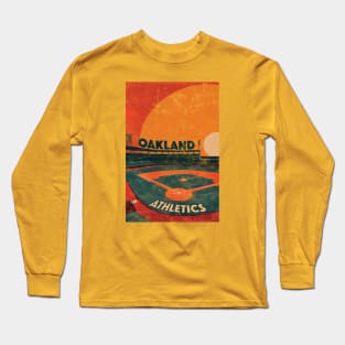 Midcentury Oakland Athletics Stadium Long Sleeve T-Shirt